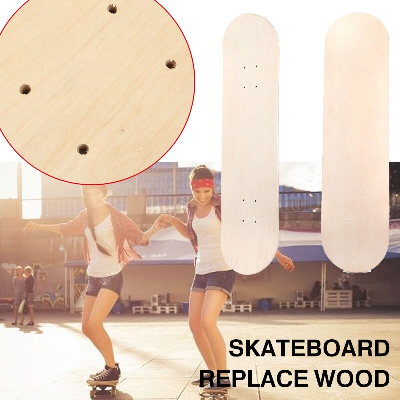 Blank skateboard dæk naturlig enkel 8 tommer træ sport konkurrence nydelse erstatning tilbehør udendørs øvelser dekoration