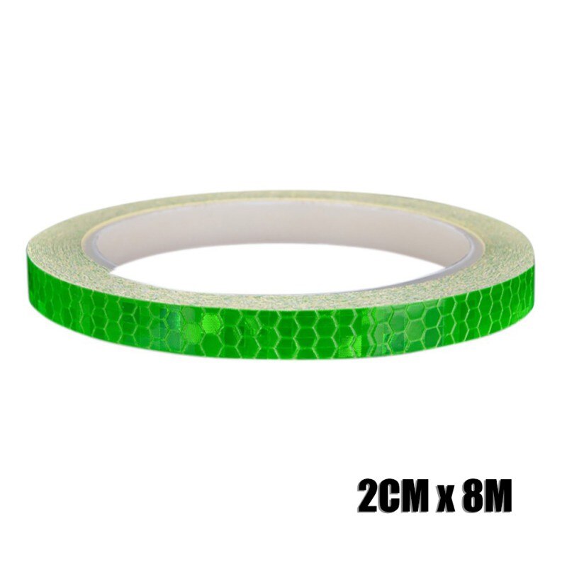 1cmx8m/2cmX8cm Bike Reflective Stickers Cycling Fluorescent Reflective Tape MTB Bicycle Safety Decor Luminous Body Sticker: B4