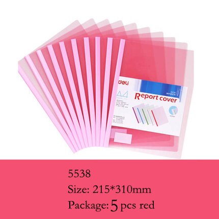 Deli 10pcs/set report cover opaque document clamp Triangle match the transparent sheet colorful light and flexible cover clamps: red-10pcs