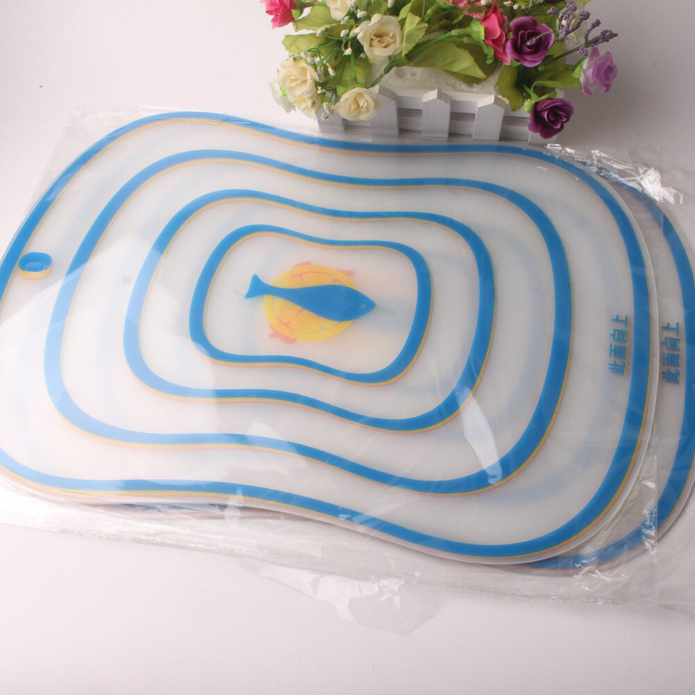 Non-slip Frosted Kitchen Cutting Board Transparent bendable scrub classification cut board plastic fruit chopping board