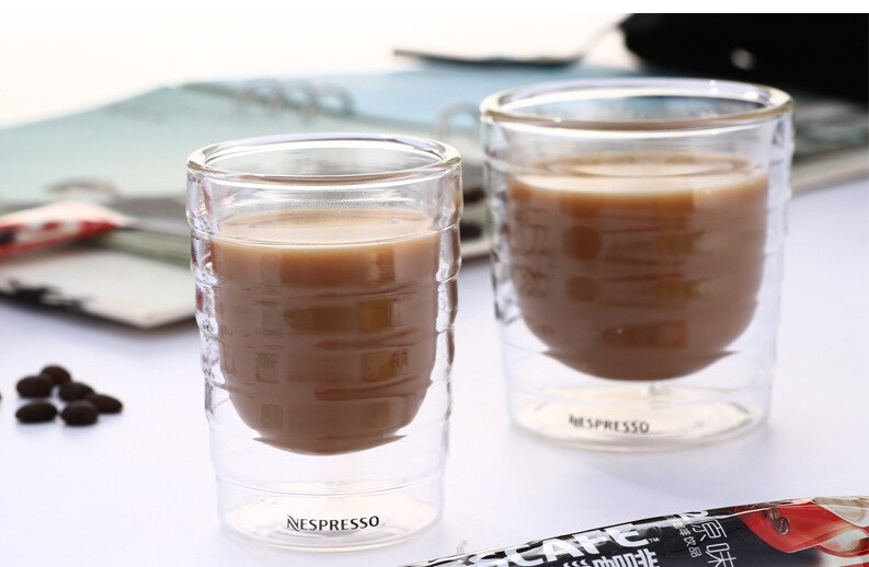Nespresso Caneca hand blown double wall whey protein canecas Nespresso coffee mug espresso coffee cup thermal glass