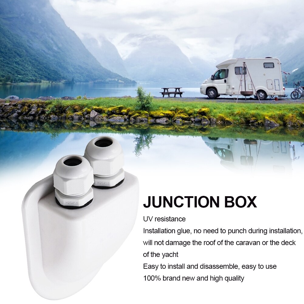 Caravan Solar Car Junction Box Plastic Roof Wire Entry Gland Box Solar Panel Cable Motorhome Junction Box RV Caravan Accessories