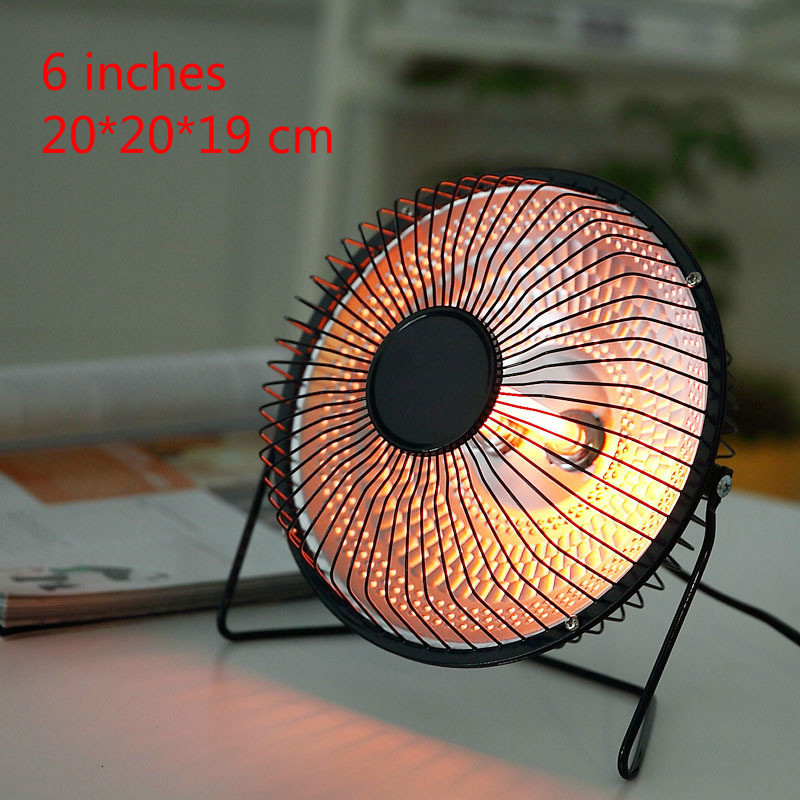 220V 200W Tragbare Büro Heizung Mini Elektrische Heizung Elektrische Hause Heizung Fan Handliche Luft Wärmer Stillen Hause Büro handliche Heizung: 6 Zoll Schwarz / uns