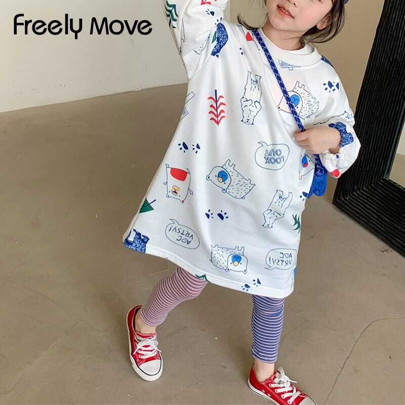 Sposta liberamente le ragazze Leggings invernali pantaloni a righe Patchwork pantaloni in cotone per bambini collant esterni pantaloni coreani elastici in vita per bambini