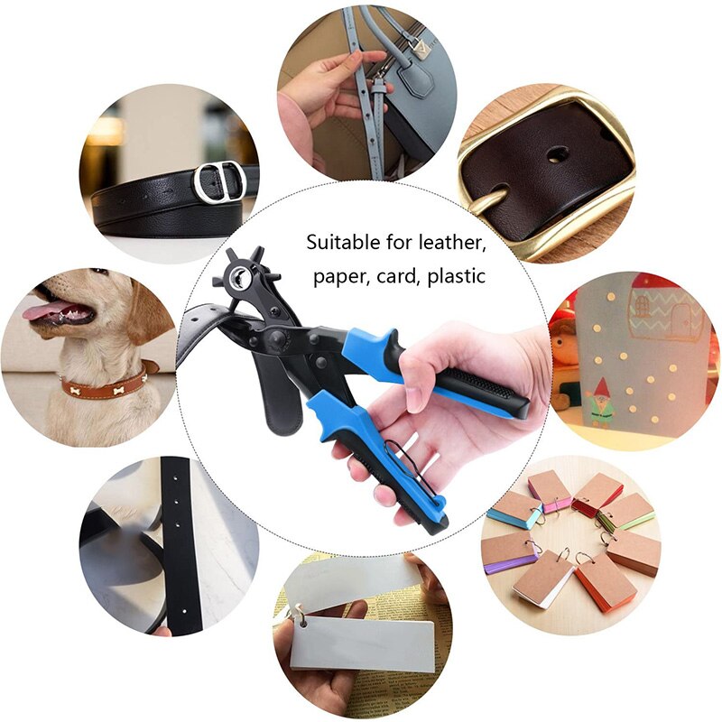 Leder Locher Werkzeug Für Gürtel, mit Lineal, Schraubendreher, schlagen Platte und Ahle Werkzeug, See Locher Für Stoff, Sattel
