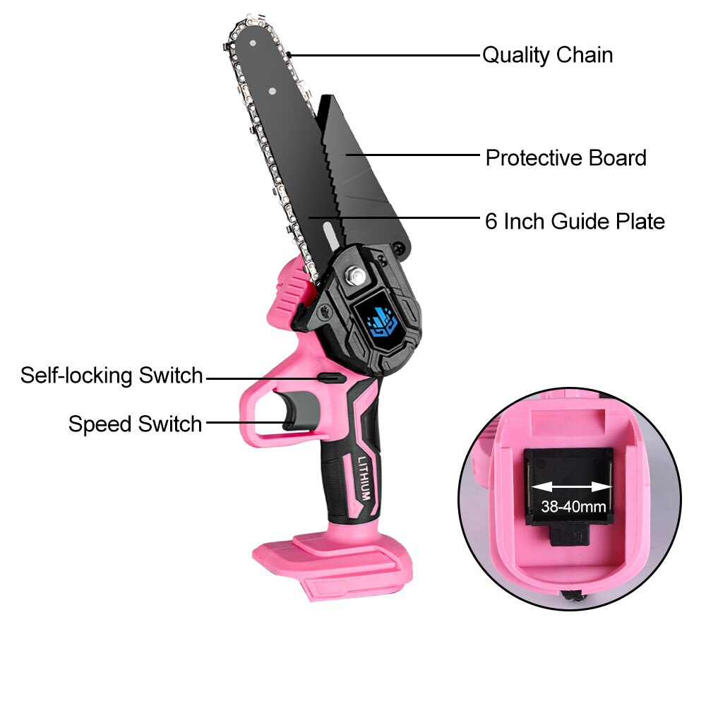 6 Inch Electric Saw 1200W 4000RPM Mini Cordless Garden Logging Chainsaw For Makita 18V Battery Woodworking Cutting Power Tool