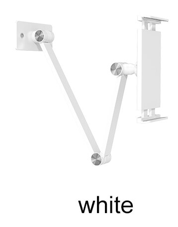 BW-1 Aluminium Keuken Tablet Wall Mount Arm Opvouwbaar Verstelbare 5-13 Inch Tablet Mobiele Telefoon Houder Voor Ipad Pro 12.9: white