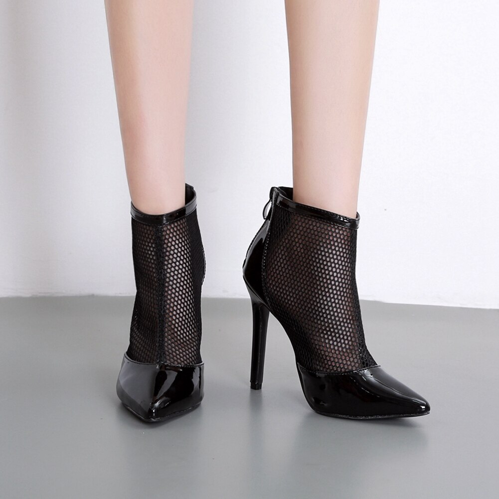 Sarairis arrivals mesh schoenen dames pumps puntige neus dunne hoge hakken zwart wit zomer pumps damesschoenen