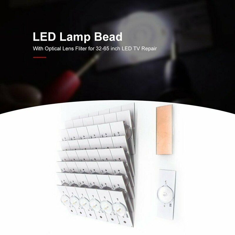 50PCS 3V SMD Lamp Beads with Optical Lens Fliter for LED TV Repair Led Light Strip Part Accessories