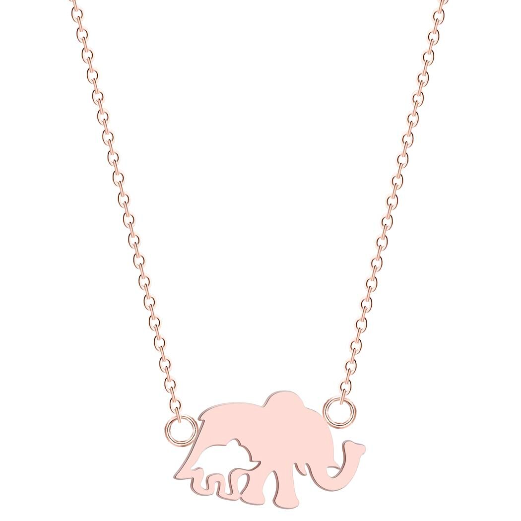 Bella collana elefante animale thailandia moda donna gioielli Vintage in acciaio inossidabile Mini collana pendente moda oro