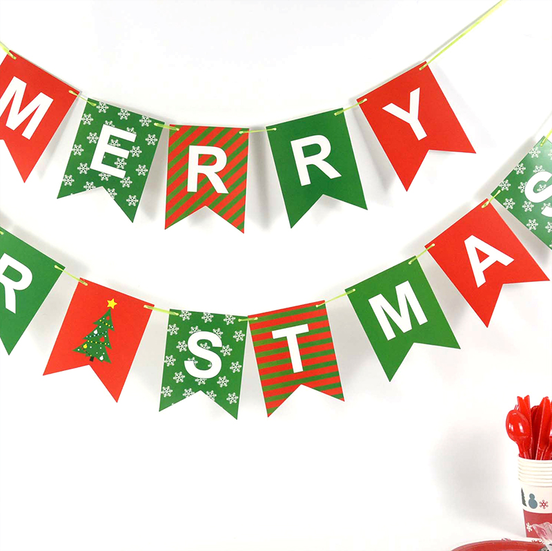 Buon natale zigolo striscione girandola di carta fan babbo natale pupazzo di neve alci spirale appesa ghirlanda festa di capodanno decorazione fai da te