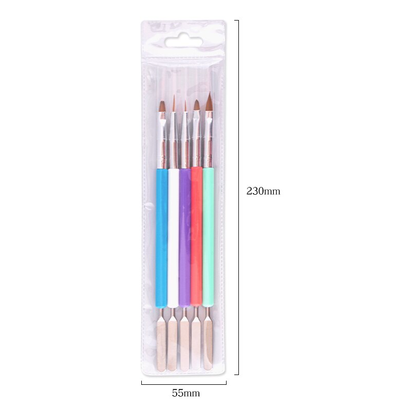 5 Pcs/set Multifonctionnel Nail Art Brosse Parsemant Peinture Dessin Liner Stylo Gel Acrylique Extension Ongles Manucure Kit DE BRICOLAGE