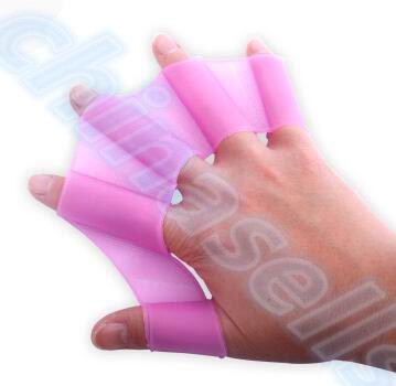 20pairs Silicone Diving Swim Pool Training Swimming Half finger Hand Fins Flippers Webbed Gloves Paddles Accessories: Burgundy / S