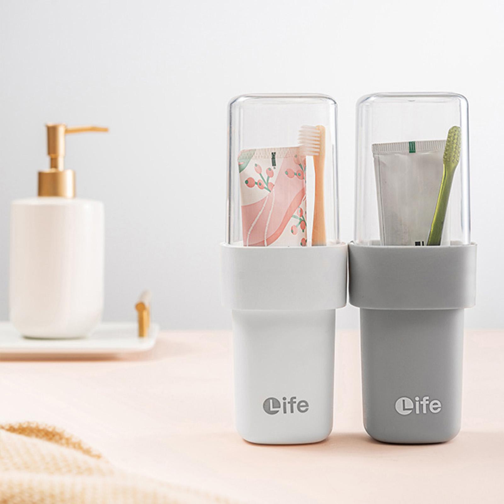 Portavasos Simple de doble capa para lavado de dientes, caja de almacenamiento para cepillo de dientes de viaje para pareja, conjunto para lavar el baño, taza dental