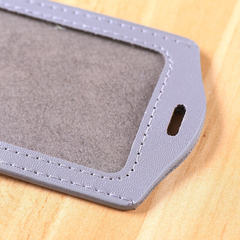 2pcs Pu Leather Card Holder ID Badge Case Credit Card Bank Card Storage Holder Certificate Set Office Stationery Random Color