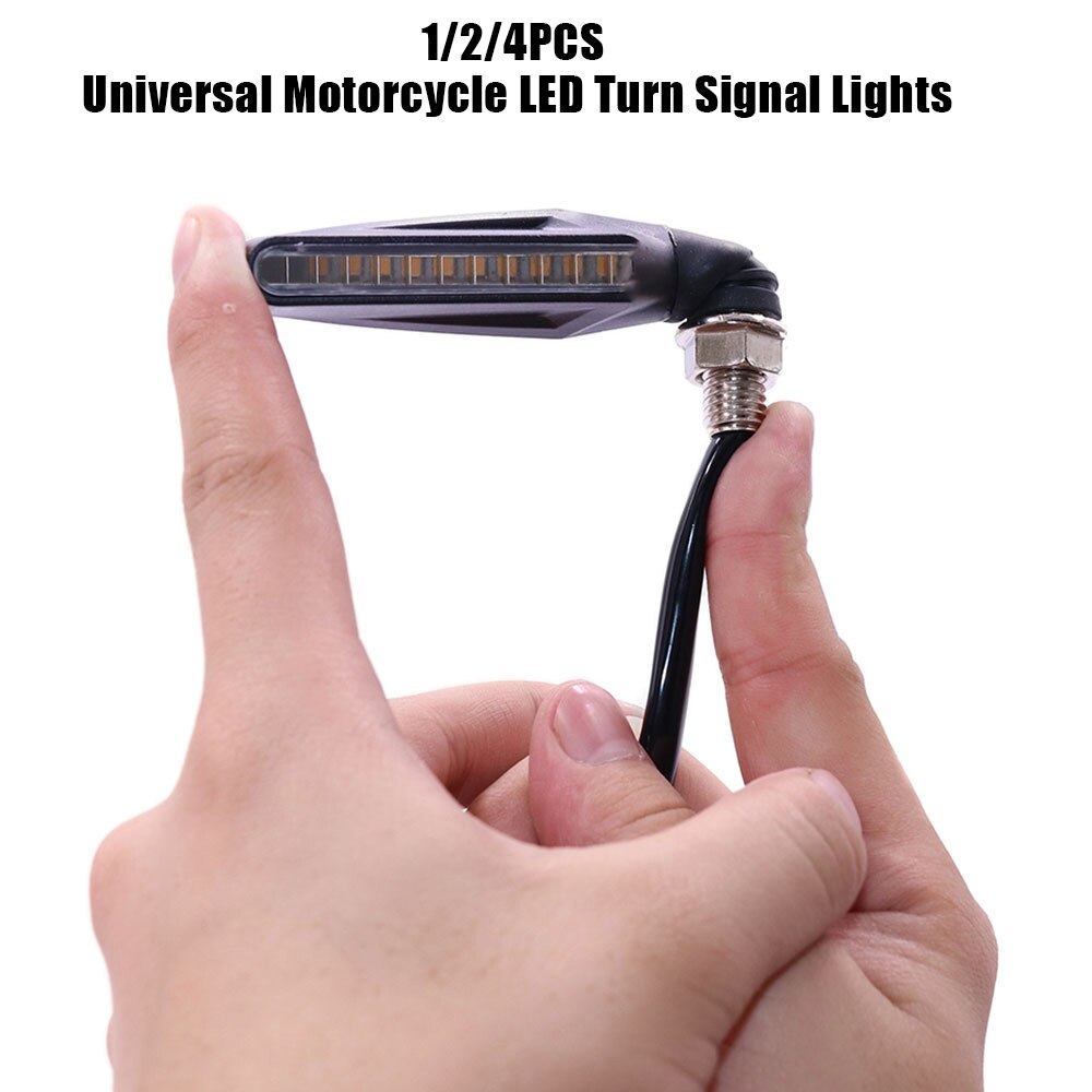 4/2/1Pcs Universal Motorcycle Bike Led Amber Richtingaanwijzer Zwaailichten Indicator Lamp Blinker Motorfiets Verlichting accessoires