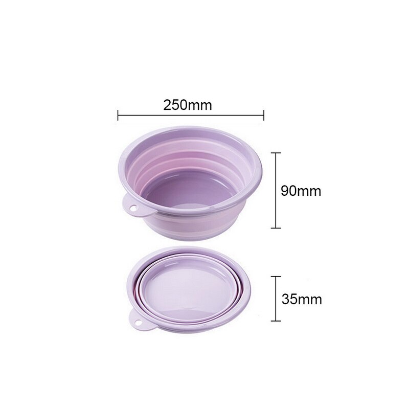 T opvouwbare grote wasbak huishoudelijke plastic wasbak reis verdikte kleine wasbak plastic bak: S-paars