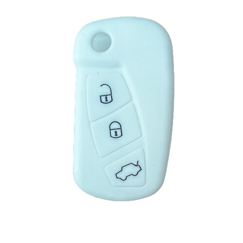 3 Buttons Silicone Car Key Case for Ford KA MK2 Aftermarket Folding Keychain Holder Remote Control Fob Protector Cover: white