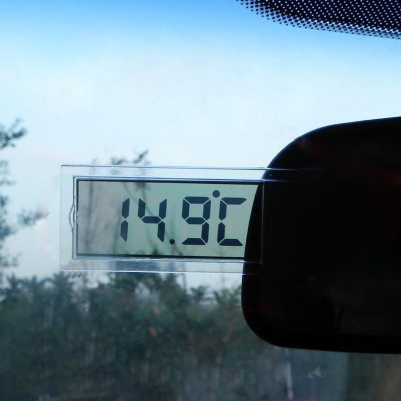 Auto Digitale Klok Osculum Type LCD Voertuig gemonteerde Digitale Venster Thermometer Op Het Raam Celsius Fahrenheit