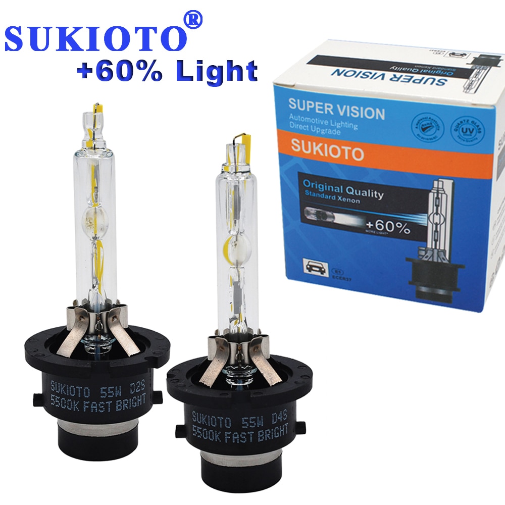 SUKIOTO Super Heldere 55 W Xenon D2S D4S xenon hid-lampen 5500 K Wit D2S D4S hid lichten vervangen lamp voor D2 D4s ballast canbus kit