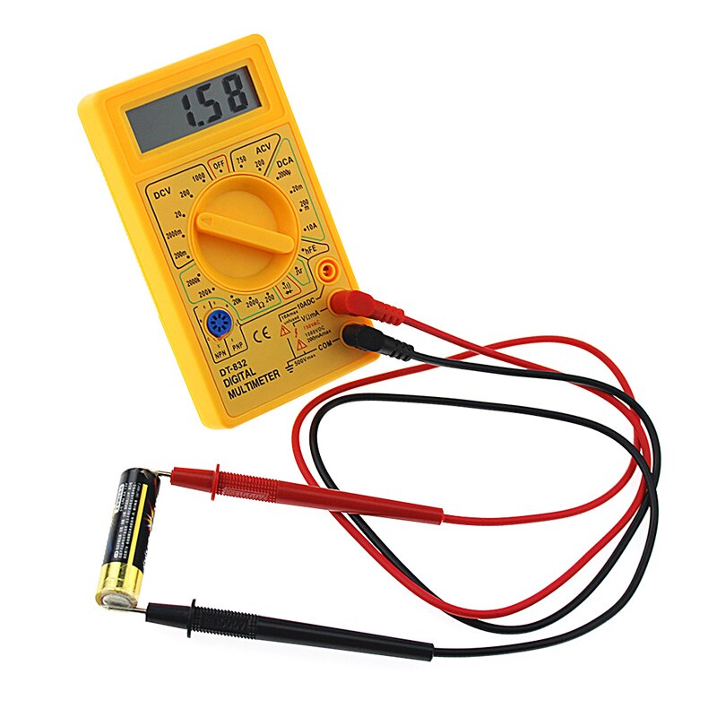 DT832 Digital Multimeter LCD DC AC Voltmeter Ammeter Ohm Tester