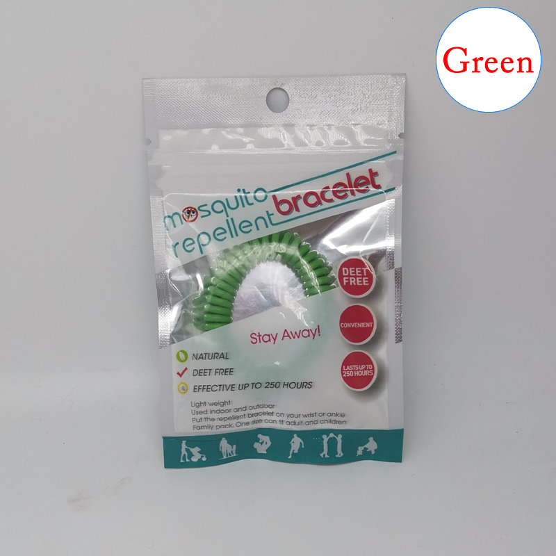 1pcs Draagbare Kleur Anti-Muggen Polsbandje Insect Bijen Muggen Repellent Armband Voor Thuis Outdoor Wandelen Kamp Ongediertebestrijding: green
