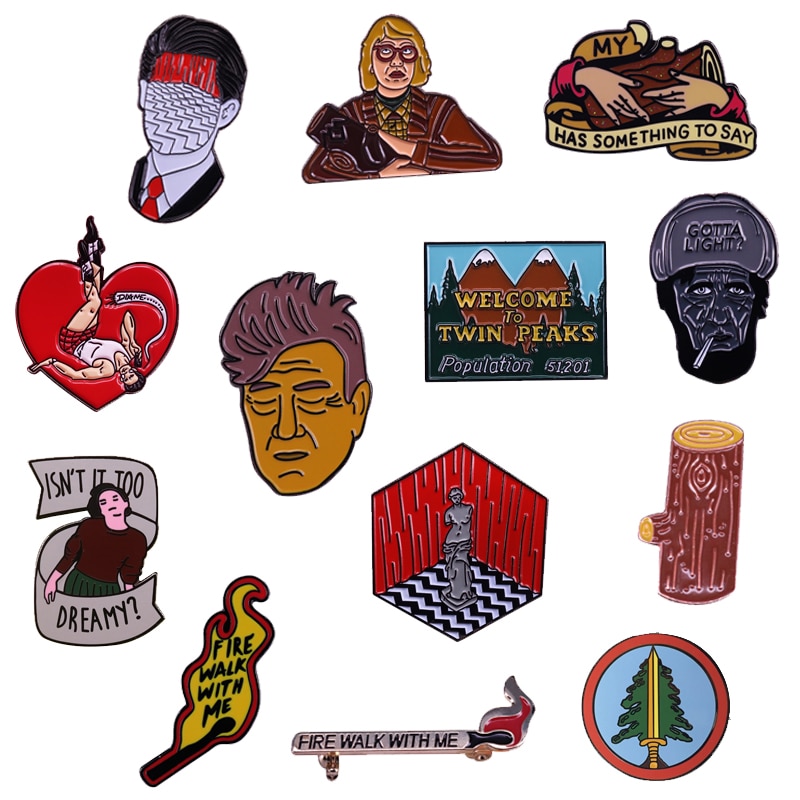 Twin Peaks Tekens Badge Agent Cooper Log Lady David Lynch Pin Diane Fire Lopen Met Me Broche