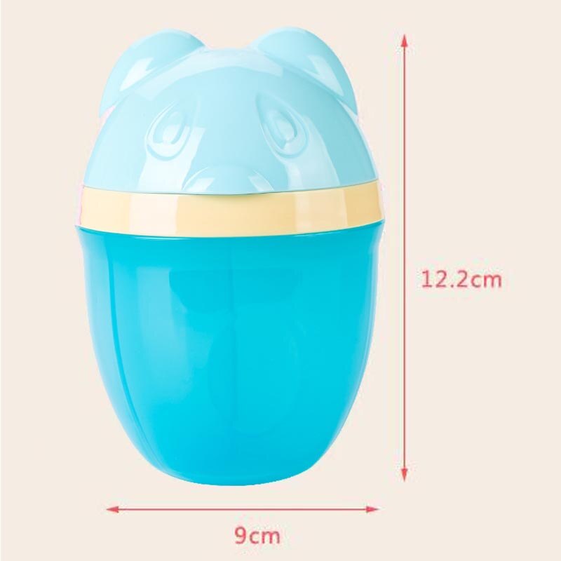 Cartoon Penguin Baby Milk Powder Box Portable Three-Layer Formula Dispenser Food Container Storage Feeding Box: Blue Bear