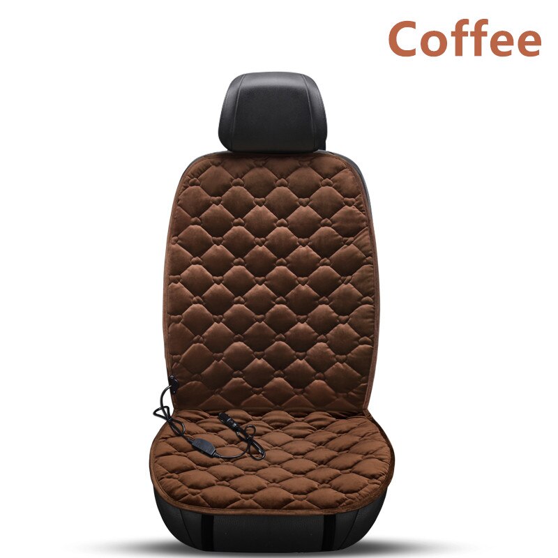 Fast Heated & Adjustable Heated Car Seat Cover Car Electric Heated Seat Car Styling Winter Cushion Pad Cushions Auto Covers 12V: 1pc coffee front