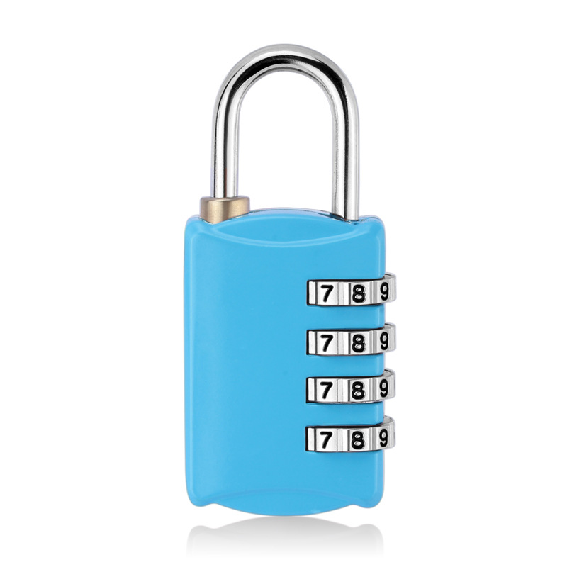 Luggage Travel Lock 4 Dial Travel Padlock Simple Door Lock Password Lock Combination For Luggage Suitcase Baggage Gym Locker: Blue