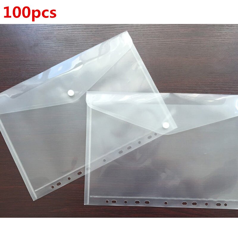 100Stck11 See transparent A4 datei tasche datei tasche Rechnung umschlag lagerung tasche kunststoff ordner schule Schüler Prüfung papier tasche
