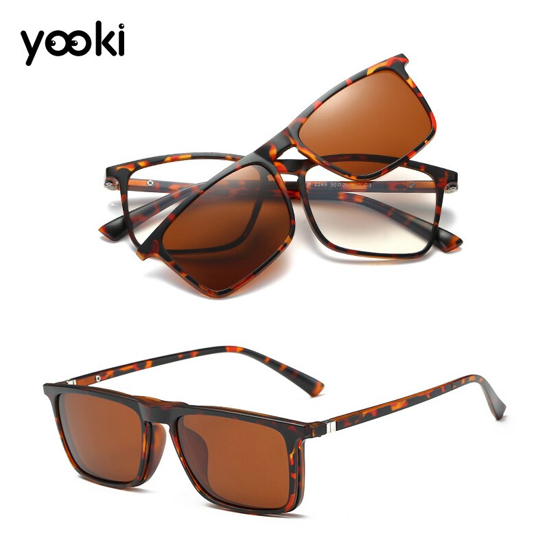 Clip on solbriller kvinder stel clips magnetiske solbriller magnet briller mænd klip briller 5 in 1