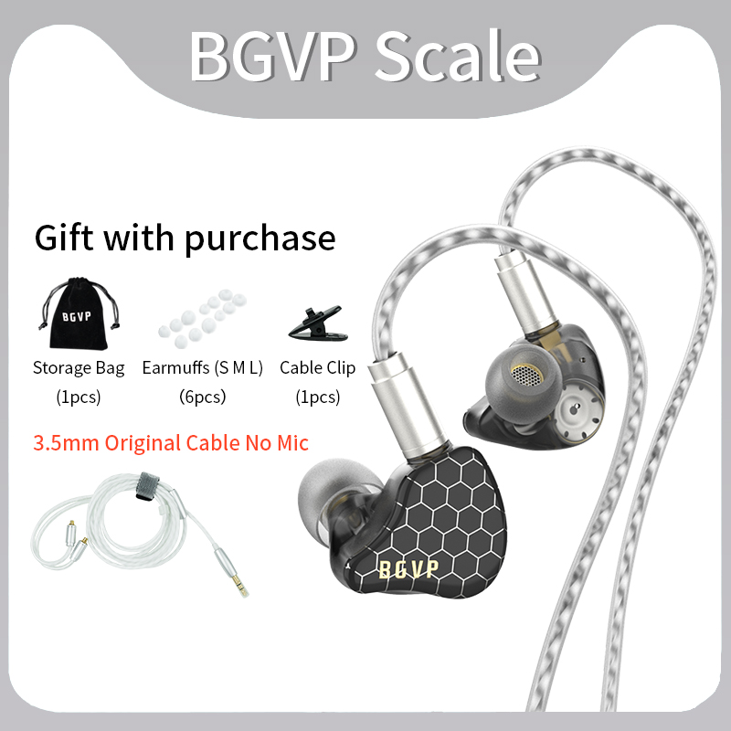 BGVP skala 2DD w uchu Monitor słuchawki 6D efekty dźwiękowe gamingowy zestaw słuchawkowy HiFi słuchawki przewodowe bas Stereo słuchawka słuchawki douszne: Black