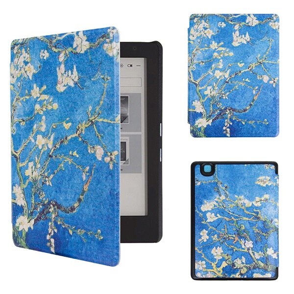 Smart etui til kobo aura  h2o edition 2, 6.8 tommer vandtæt ereader magnetisk cover, slim læder funda capa: Mh