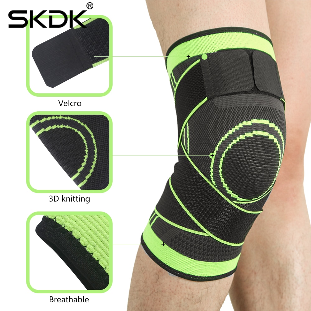 Skdk 4pc/ set compressie kniebrace sport hardlopen basketbal fitness fietsen tennis knie enkel elleboog pols ondersteuning set