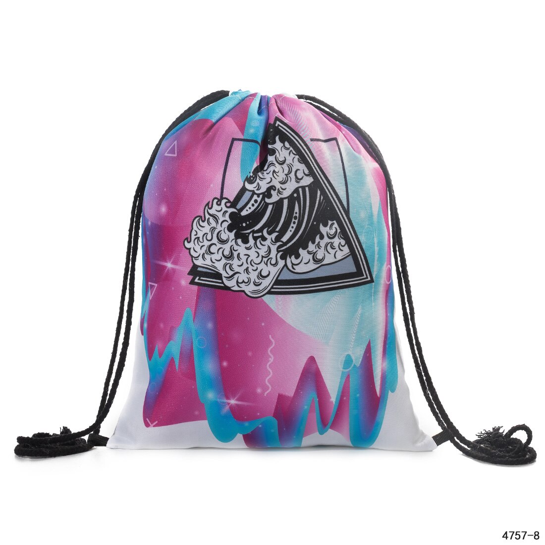 Drawstring Backpack Girl Drawstring Rucksack Small School Bag Travel Drawstring Bag Printing Drawstring Backpack: 4757-8