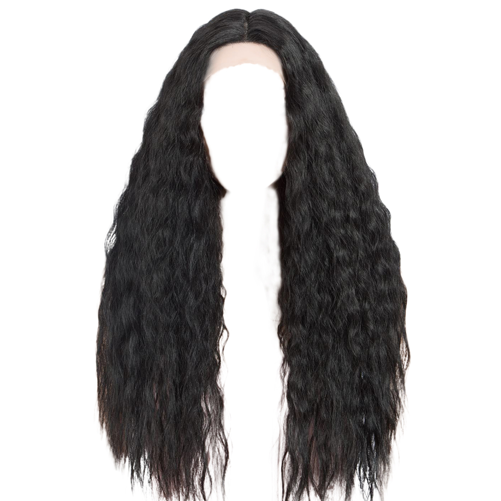 FANXITION Synthetic Hair Deep Wave Lace Front Wig For Black Women High Temperature Fiber Lolita Pre Plucked With Baby Hair