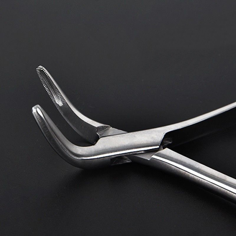 Pinzas de extracción de dientes para fragmentos de raíces de odontología, instrumento Dental curvo, herramienta mandibular maxilar