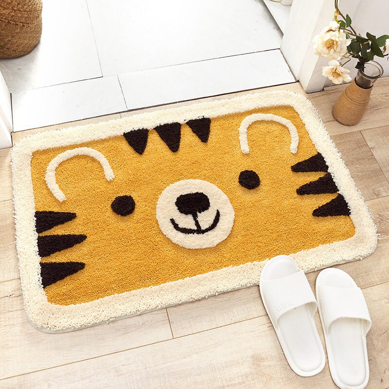Tapis de bain floqué motif tigre dessin animé 45*65cm 50*80cm tapis de salle de bain décoration intérieure tapis de sol de couloir tapis de chambre 1 pièce: 45 x 65cm 1 pièce