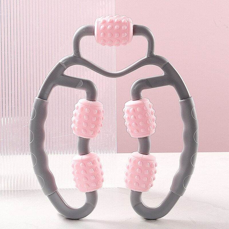 8 Wiel Drijvende Massage Roller Arm Been Nek Spier Roller Tissue Fitness Gym Blok Yoga Pilates Sport Foam Roller Massage bal: 5-pinkgray