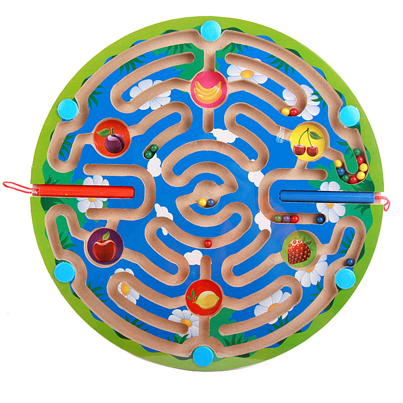 Holz Magnetischen Stift Track Labyrinth Puzzle Spiel Eltern-kind-Pädagogisches Spielzeug Baby Intelligenz Entwicklung Lernen Spielzeug für Kinder: 12-Shui Guo