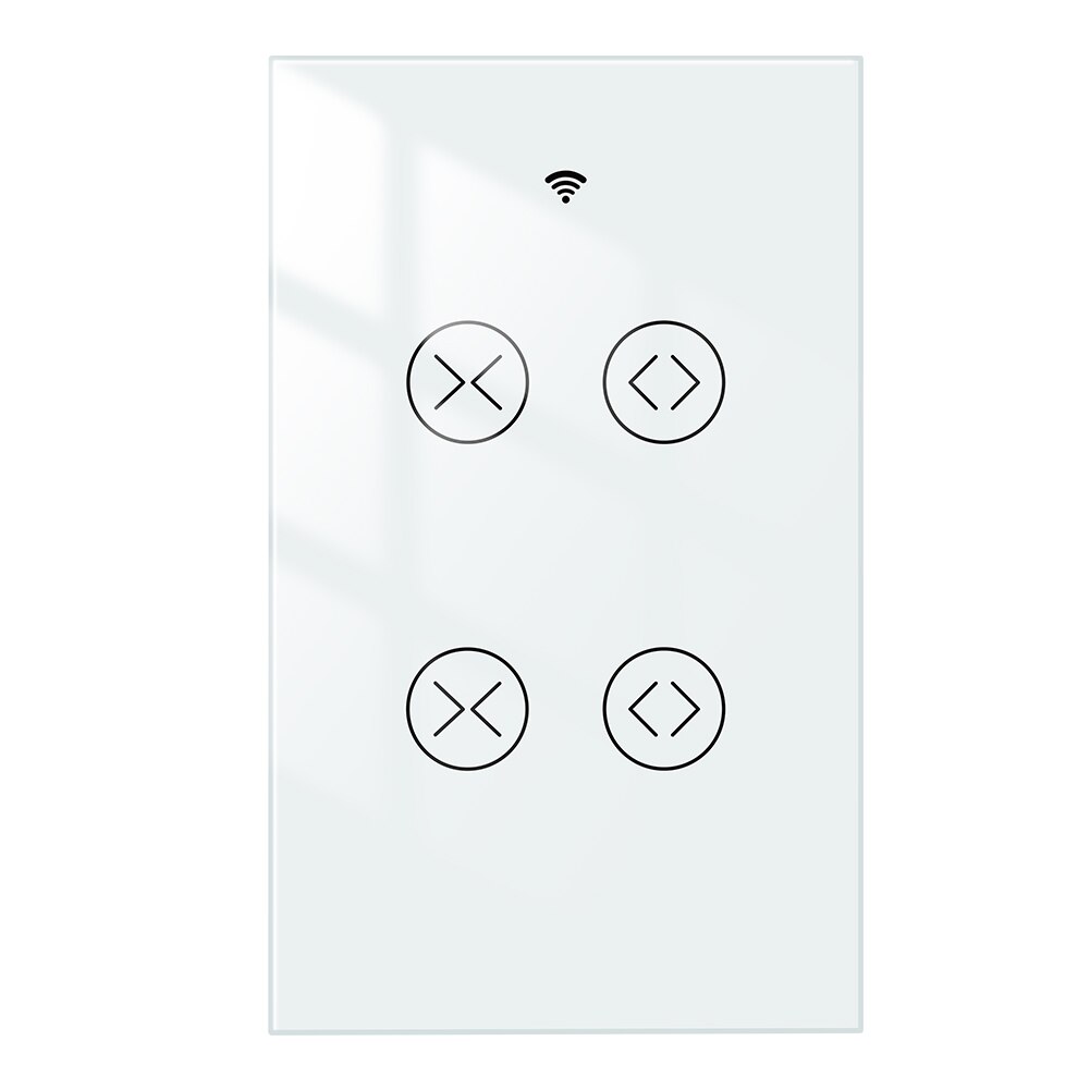 MoesHouse Tuya WiFi RF 2 Gang Double Curtain Blind Switch for Roller Shutter Electric Motor With Google Home Alexa Smart Life: Switch US White