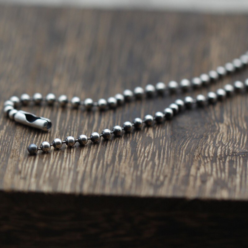 BOCAI-collar de plata pura s925 auténtica para mujer, cadena de suéter, cuentas redondas de 3mm ~ 4mm ~ 5mm, collar para hombre y mujer
