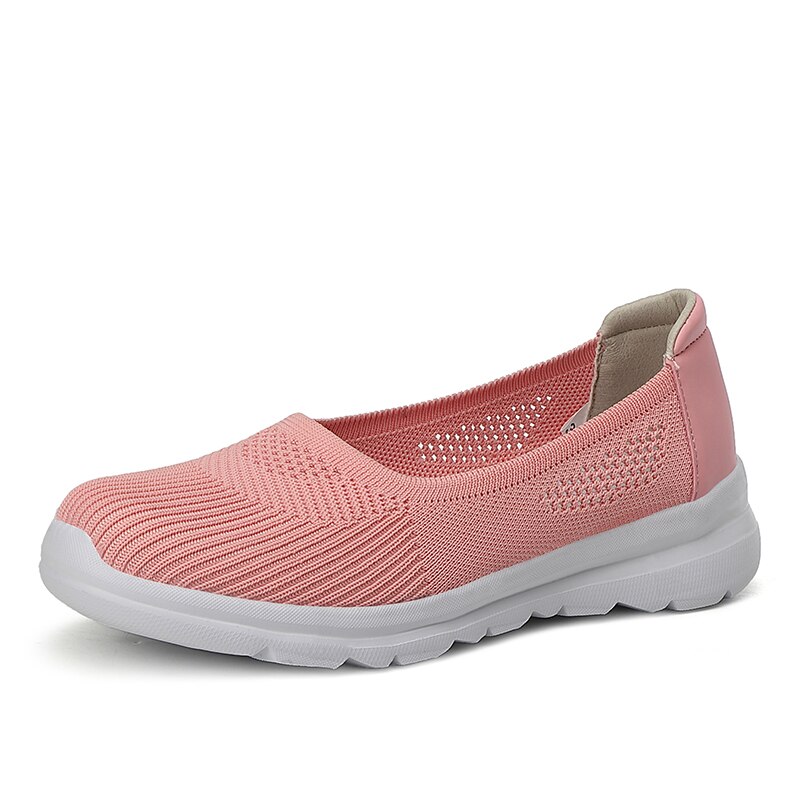 LEMAI Flats Women Shoes Summer Breathable Mesh Casual Shoes Woman Slip-on creepers moccasins Ladies Loafers Shoes: XT2028 pink / 35