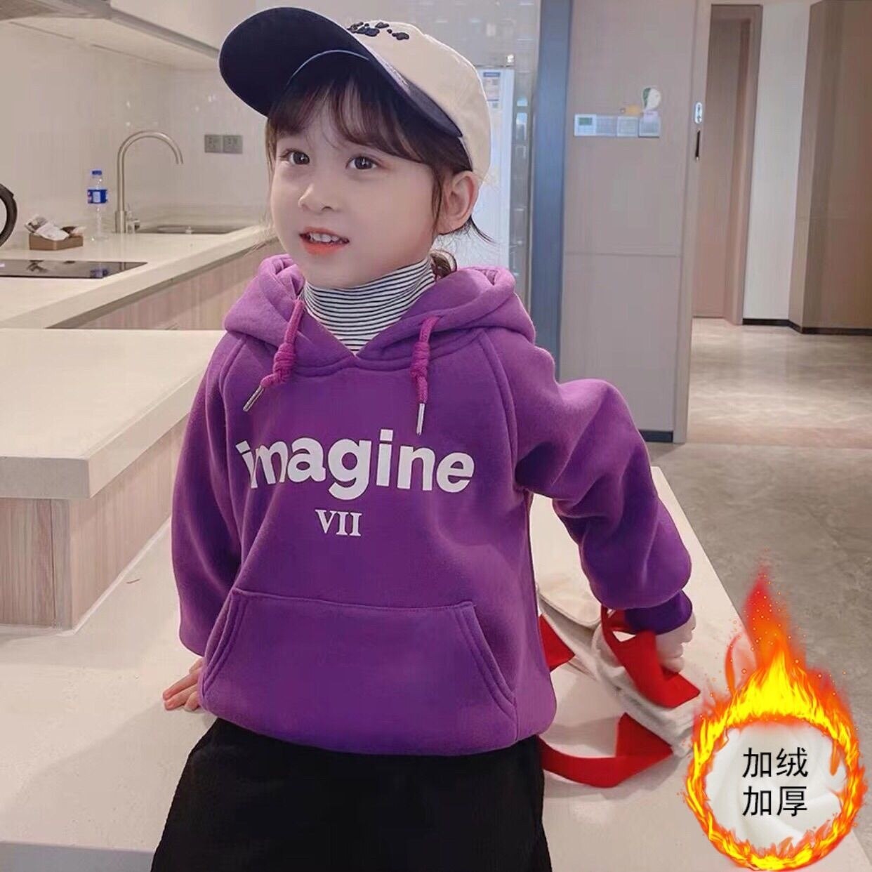Kinderen Meisjes Sweatshirt Streetwear Roze Leuke Hoodie Kids Hoodies Voor Tieners Jongens Vrouwen 12 13 15 Jaar Oude Vintage Trui: Purple plush  / 90