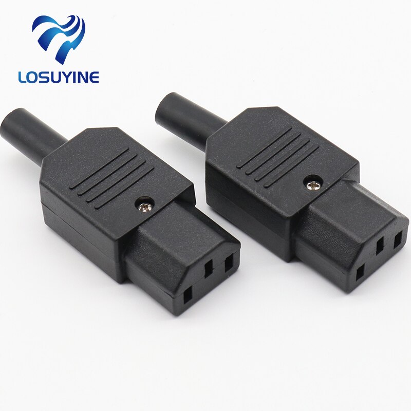 1 pcs Price Black IEC 320 C13 Female Plug Rewirable Power Connector 3pin Socket 10A /250V
