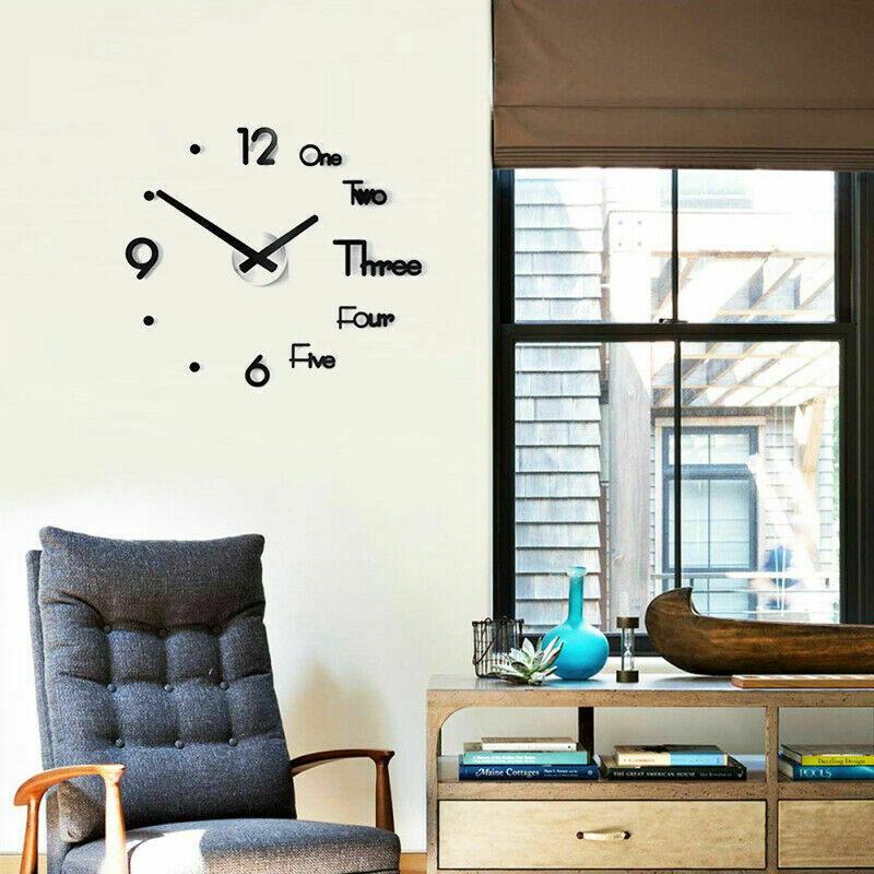 Function Acrylic Minimalist Wall Clock Modern DIY Wall Clock 3D Decorative Mirror Surface Sticker Home Office Decor Wall Clock