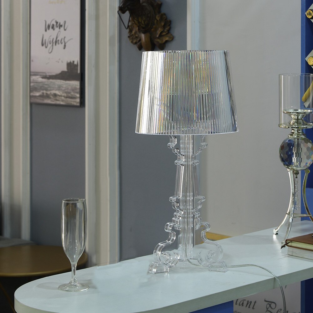 Lampe de Table en acrylique, pour chambre à coucher, salon, bureau, bureau, art déco en cristal, veilleuse fantôme, prise ue E27
