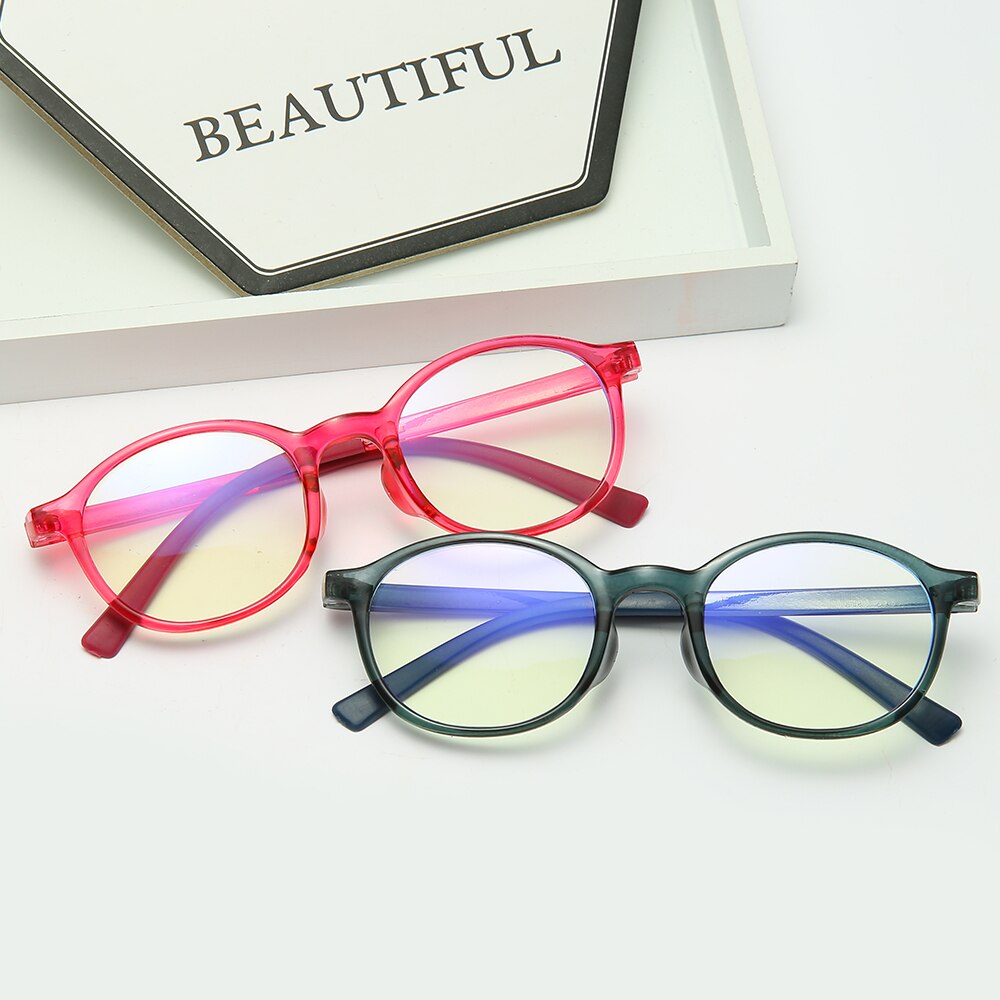 LongKeeper Kids Anti-blue Light Glasses Baby Round Eyeglasses Boys Girls Clear Lens Computer Optical Frame UV400
