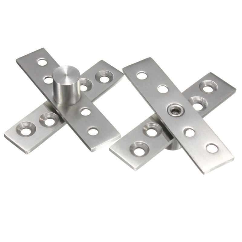 2PCS Stainless Steel 360 Degree Rotary Door Hinge Pivot Hing for Wooden Door 74mm Length